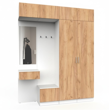 Набор мебели для прихожей "Марсель-210" МР 01-210 В2490 Ш2000 Г420 (ЛДСП Дуб крафт золотой) Набор мебели для прихожей "Марсель-210" МР 01-210 В2490 Ш2000 Г420 (ЛДСП Дуб крафт золотой)